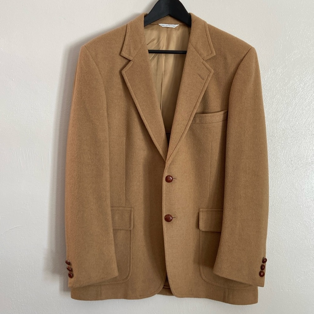 Tailored Men’s Blazer Camel Color Wool 38-40